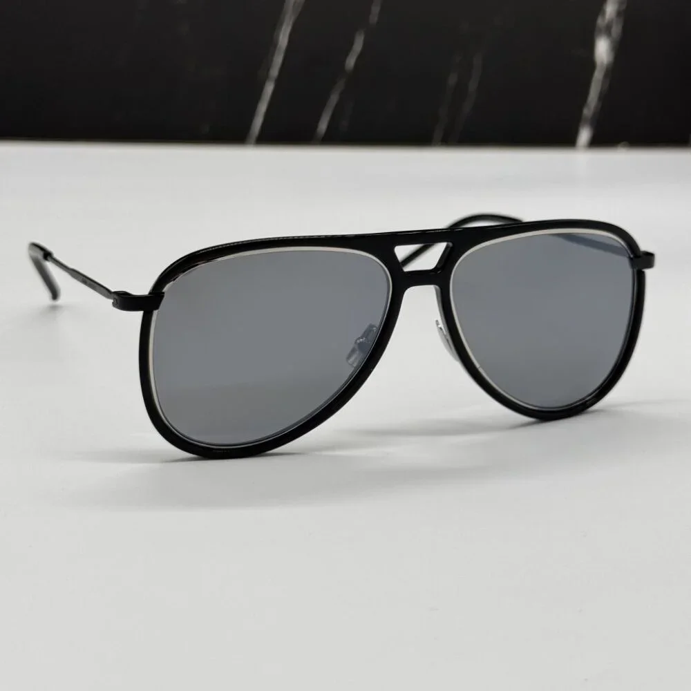 NEW SAINT LAURENT CLASSIC 11 RIM 002 BLACK AVIATOR SUNGLASSES SAINT LAURENT